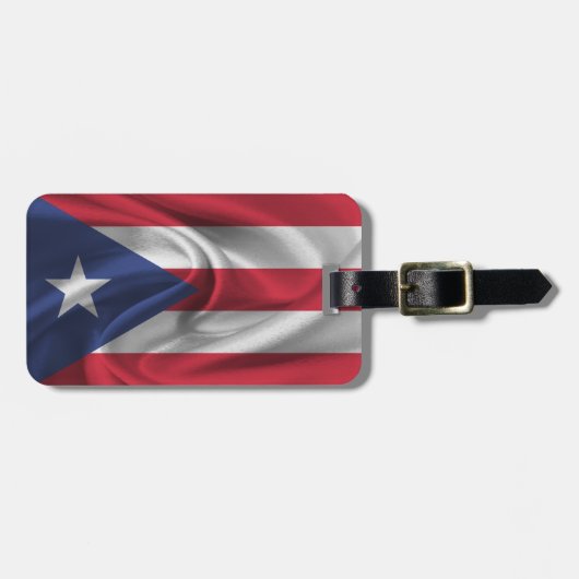 Flagge von Puerto Rico Gepäckanhänger (Vorderseite horizontal)