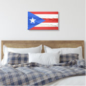 Flagge von Puerto Rico Gewitterter Farbe Leinwanddruck (Insitu (Schlafzimmer))