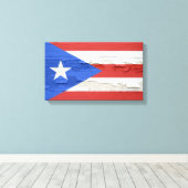 Flagge von Puerto Rico Gewitterter Farbe Leinwanddruck (Insitu (Holzboden))