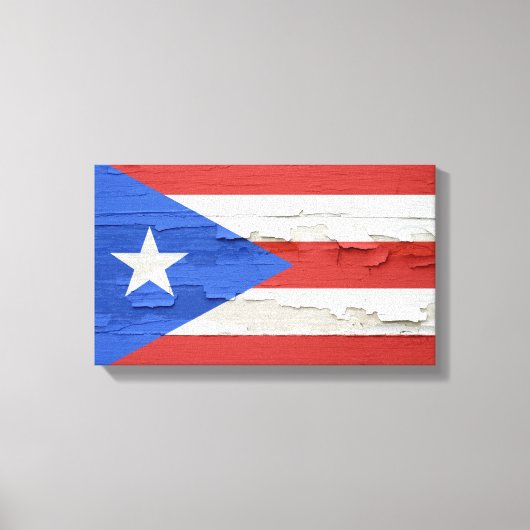 Flagge von Puerto Rico Gewitterter Farbe Leinwanddruck (Vorderseite)