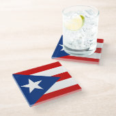 Flagge von Puerto Rico Glasuntersetzer (Schrägansicht)