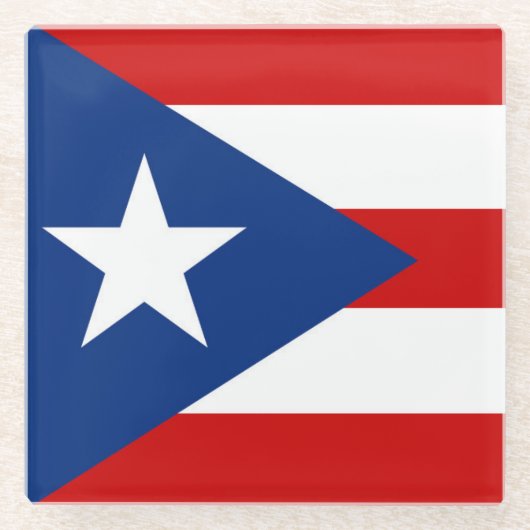 Flagge von Puerto Rico Glasuntersetzer (Vorderseite)