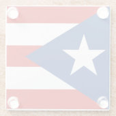 Flagge von Puerto Rico Glasuntersetzer (Rückseite)