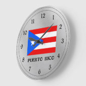 Flagge von Puerto Rico Große Wanduhr (Winkel)