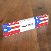 Flagge von Puerto Rico Namensplakette (Seite)