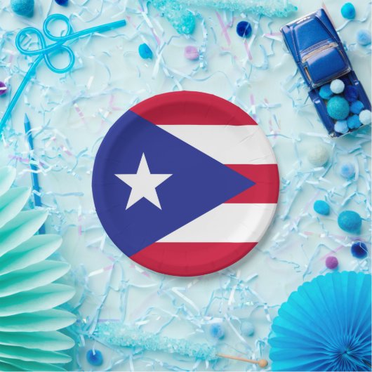 Flagge von Puerto Rico Pappteller (Party)