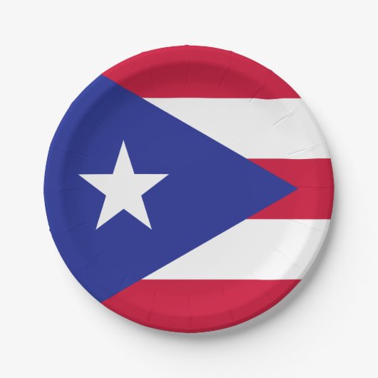 Flagge von Puerto Rico Pappteller (Vorderseite)