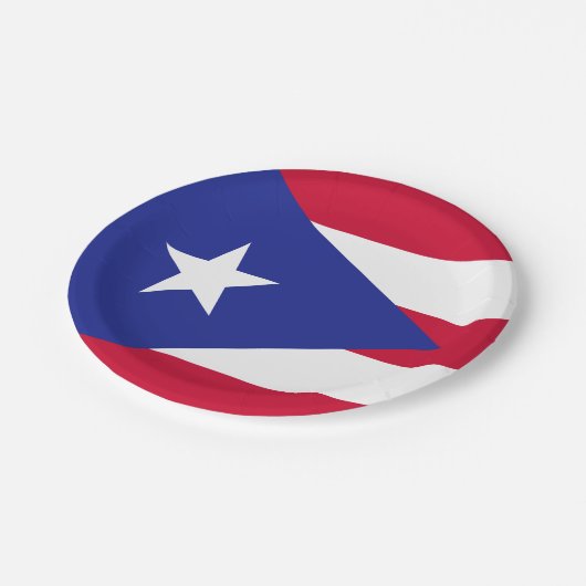 Flagge von Puerto Rico Pappteller (Schrägansicht)
