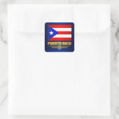 Flagge von Puerto Rico Quadratischer Aufkleber (Tasche)