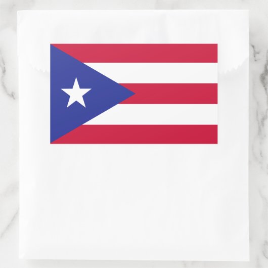 Flagge von Puerto Rico Rechteckiger Aufkleber (Tasche)