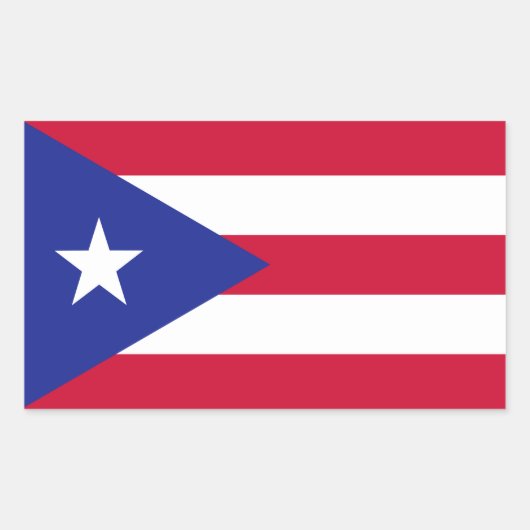 Flagge von Puerto Rico Rechteckiger Aufkleber (Vorderseite)