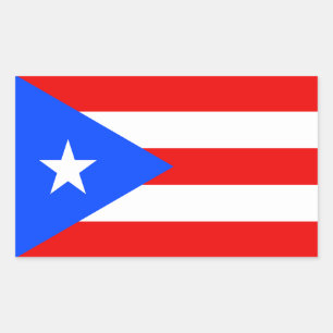 Flagge von Puerto Rico Rechteckiger Aufkleber