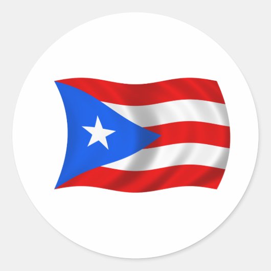 Flagge von Puerto Rico Runder Aufkleber (Vorderseite)