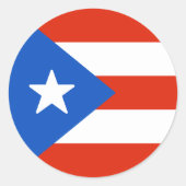 Flagge von Puerto Rico Runder Aufkleber (Vorderseite)