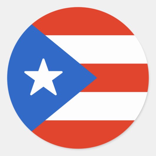 Flagge von Puerto Rico Runder Aufkleber (Vorderseite)