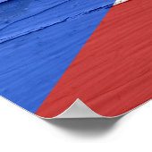 Flagge von Puerto Rico Weathered Poster (Ecke)