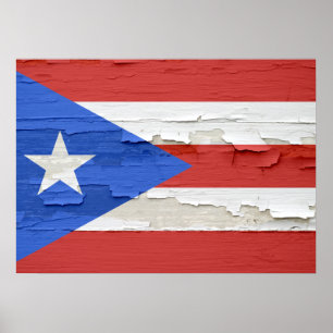 Flagge von Puerto Rico Weathered Poster