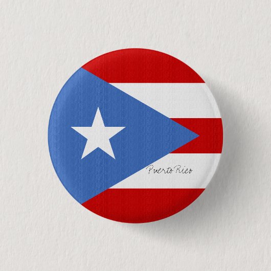 Flagge von Puerto- Ricohellblauem Rotem und weiß Button (Vorderseite)