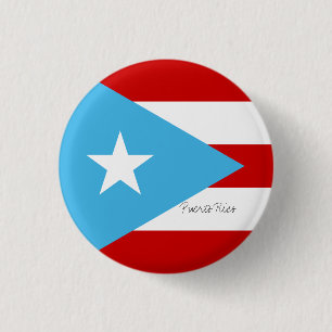 Flagge von Puerto- Ricohellblauem Rotem und weiß Button