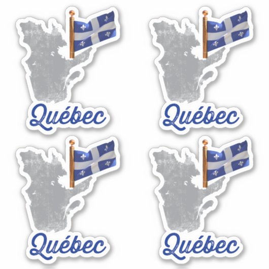 Flagge von Quebec Aufkleber (Vorderseite)