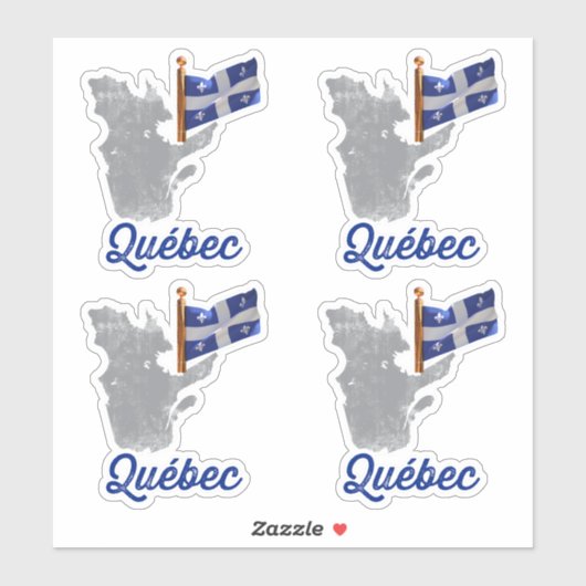 Flagge von Quebec Aufkleber (Blatt)