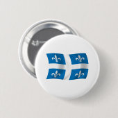 Flagge von Québec Knopf Button (Vorne & Hinten)