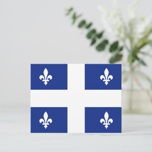 Flagge von Quebec Postkarte (Stehend Vorderseite)