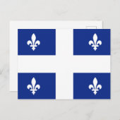 Flagge von Quebec Postkarte (Vorne/Hinten)