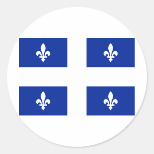 Flagge von Quebec Runder Aufkleber