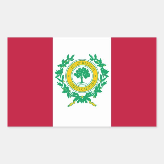 Flagge von Raleigh, North Carolina Rechteckige Sti Rechteckiger Aufkleber (Vorderseite)