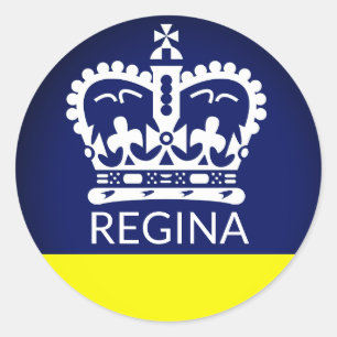 Flagge von Regina, Saskatchewan Runder Aufkleber