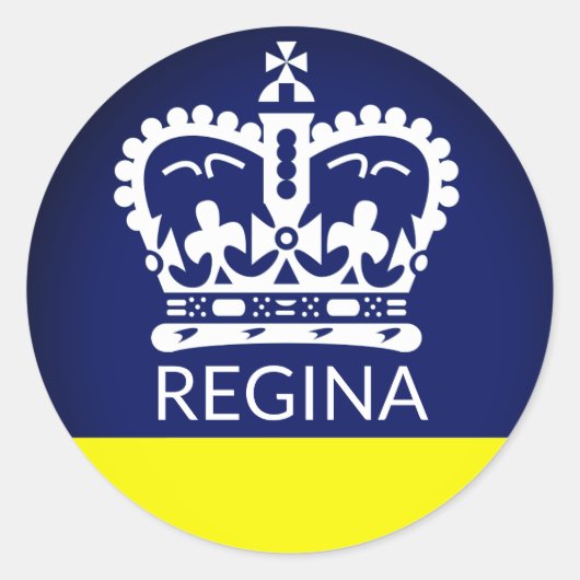 Flagge von Regina, Saskatchewan Runder Aufkleber (Vorderseite)