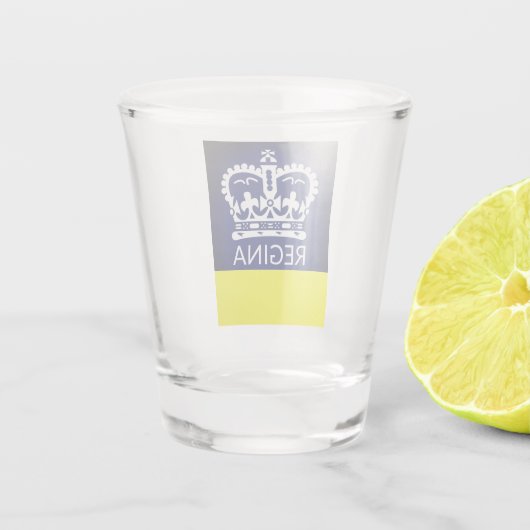 Flagge von Regina, Saskatchewan Schnapsglas (Rückseite)