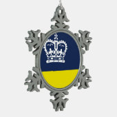 Flagge von Regina, Schneeflocken Zinn-Ornament (Links)
