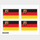 Flagge von Rheinland-Pfalz Rechteckkleber Rechteckiger Aufkleber (Blatt)