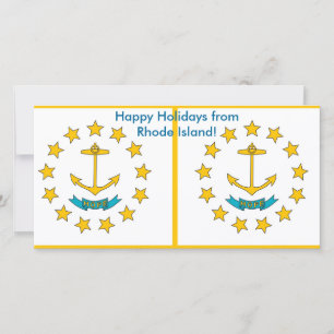 Flagge von Rhode Island, frohe Feiertage von USA Feiertagskarte
