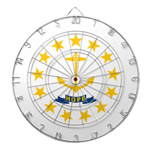 Flagge von Rhode Island (US-Staat) Dartscheibe (vorne)
