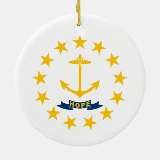 Flagge von Rhode Island (US-Staat) Keramik Ornament (Hinten)