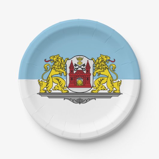 Flagge von Riga, lettische Teller (Vorderseite)