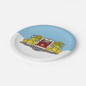 Flagge von Riga, lettische Teller (Schrägansicht)