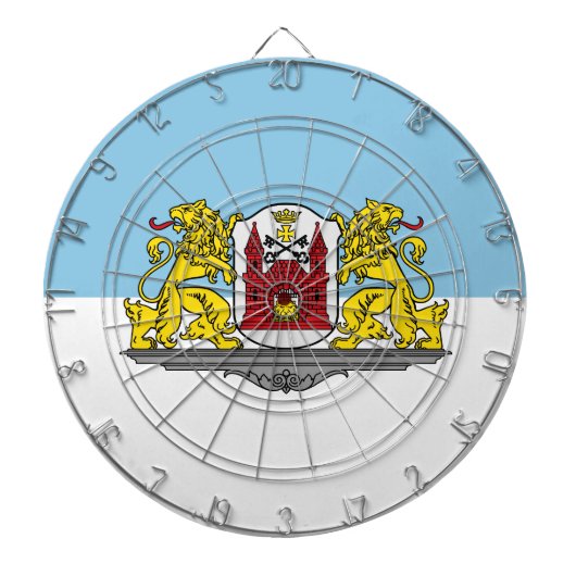 Flagge von Riga, Lettland Dartboard Dartscheibe (vorne)