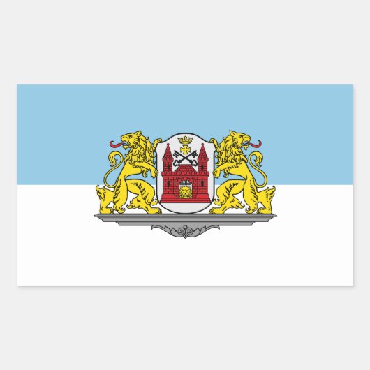 Flagge von Riga, Lettland, eckige Aufkleber (Vorderseite)