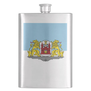 Flagge von Riga, Lettland Flachmann