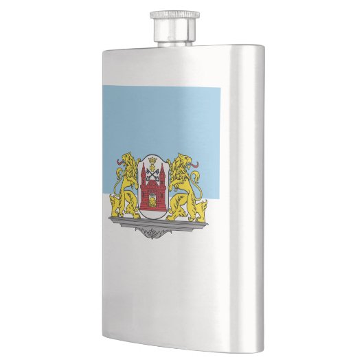 Flagge von Riga, Lettland Flachmann (Links)