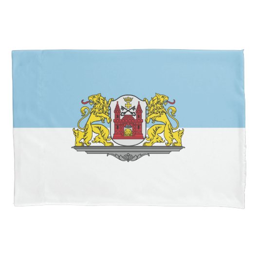 Flagge von Riga, Lettland-Pillowcase Kissenbezug (Vorderseite)