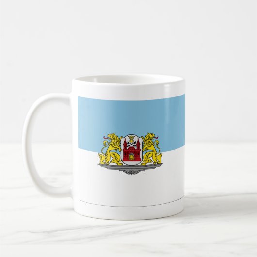 Flagge von Riga, Lettland Tasse des Kaffees (Links)