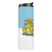 Flagge von Riga, Lettland Thermal Tumbler Thermosbecher (Nach links gedreht)
