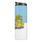 Flagge von Riga, Lettland Thermal Tumbler Thermosbecher (Nach rechts gedreht)