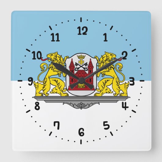 Flagge von Riga, Uhr der lettischen Wall (Vorderseite)