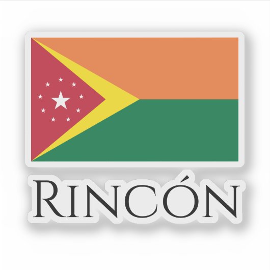 Flagge von Rincón, Puerto Rico Aufkleber (Vorderseite)